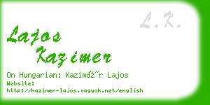 lajos kazimer business card